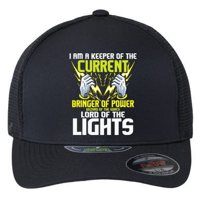 I Am A Keeper Of The Current Lineman Electrician Repair Flexfit Unipanel Trucker Cap