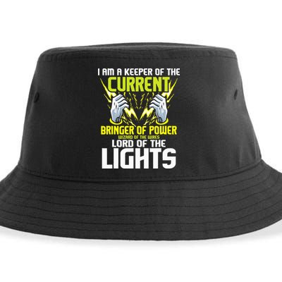 I Am A Keeper Of The Current Lineman Electrician Repair Sustainable Bucket Hat