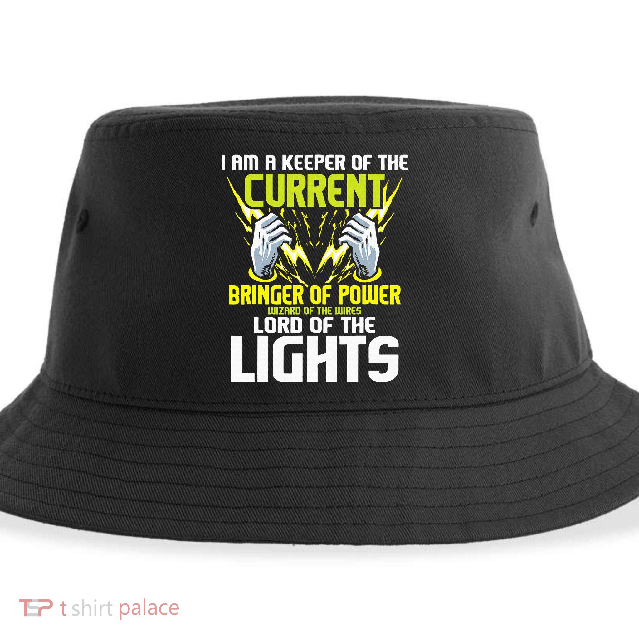 I Am A Keeper Of The Current Lineman Electrician Repair Sustainable Bucket Hat