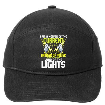 I Am A Keeper Of The Current Lineman Electrician Repair 7-Panel Snapback Hat
