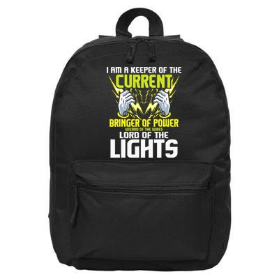I Am A Keeper Of The Current Lineman Electrician Repair 16 in Basic Backpack