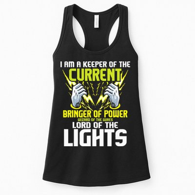 I Am A Keeper Of The Current Lineman Electrician Repair Womens Tank Top