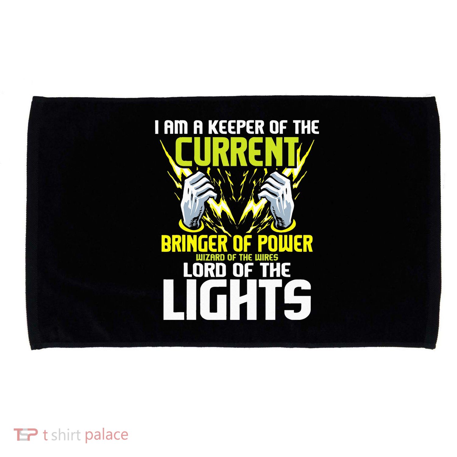 I Am A Keeper Of The Current Lineman Electrician Repair Microfiber Hand Towel