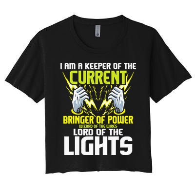 I Am A Keeper Of The Current Lineman Electrician Repair Crop Top