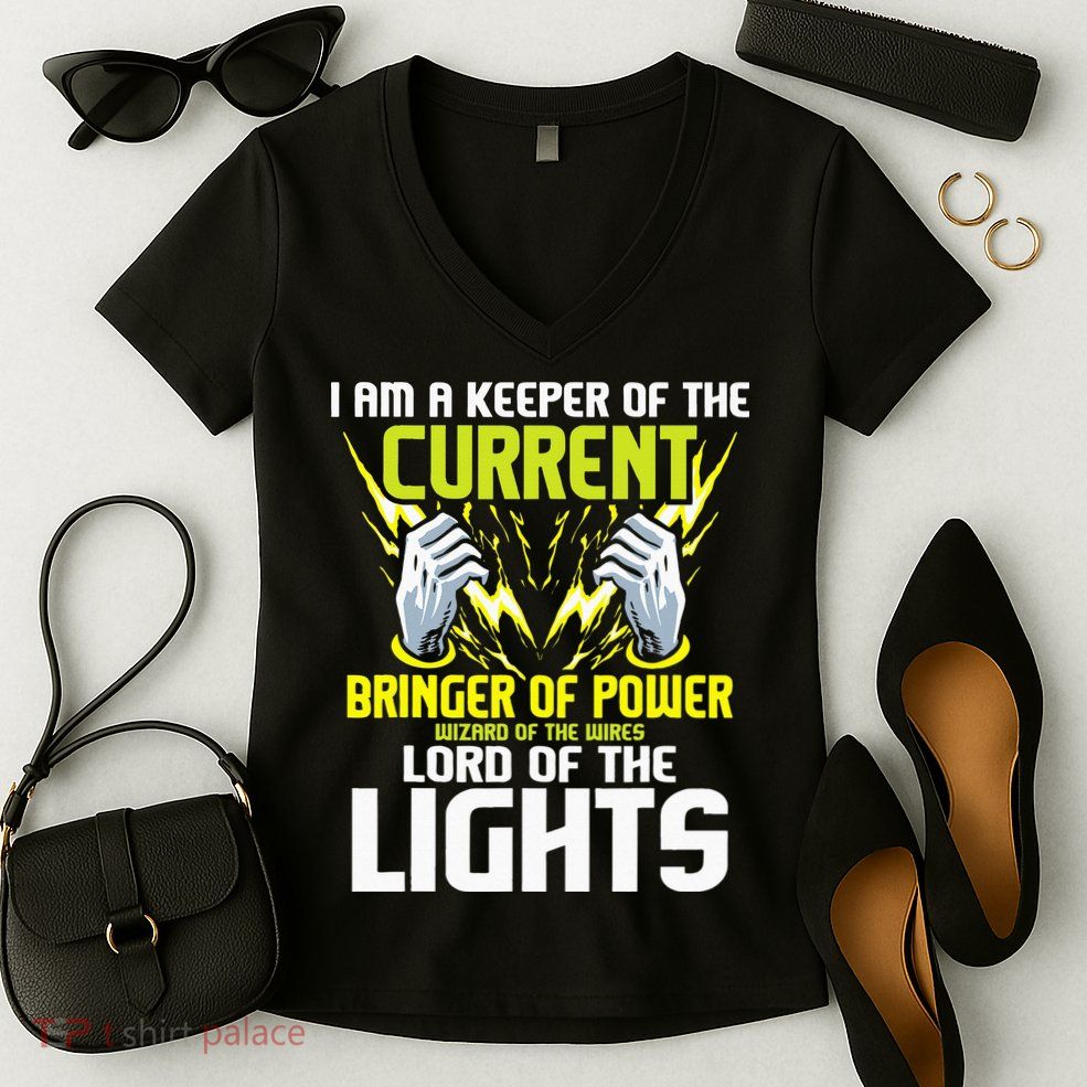 I Am A Keeper Of The Current Lineman Electrician Repair Women's V-Neck T-Shirt