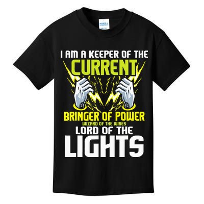 I Am A Keeper Of The Current Lineman Electrician Repair Kids T-Shirt