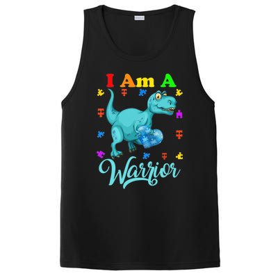 I Am A Warrior Autism Family TRex Dinosaur Autism Awareness PosiCharge Competitor Tank