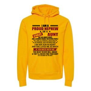 I Am A Proud Nephew Of A Crazy Aunt Funny Nephew And Aunt Funny Gift Premium Hoodie