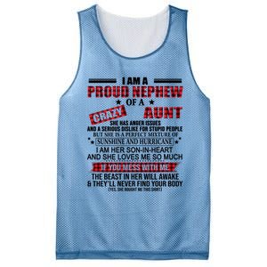 I Am A Proud Nephew Of A Crazy Aunt Funny Nephew And Aunt Funny Gift Mesh Reversible Basketball Jersey Tank