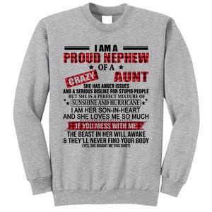 I Am A Proud Nephew Of A Crazy Aunt Funny Nephew And Aunt Funny Gift Sweatshirt