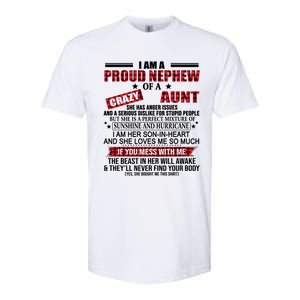 I Am A Proud Nephew Of A Crazy Aunt Funny Nephew And Aunt Funny Gift Softstyle CVC T-Shirt