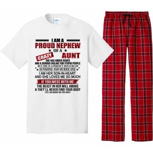 I Am A Proud Nephew Of A Crazy Aunt Funny Nephew And Aunt Funny Gift Pajama Set