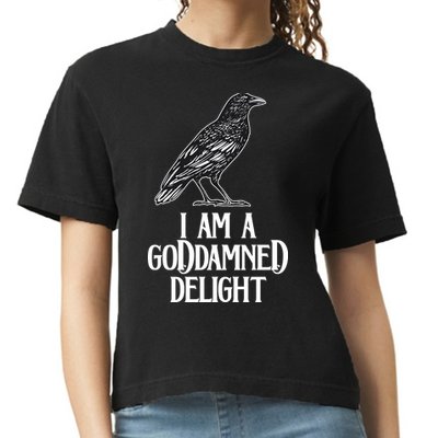I Am A Goddamned Delight God Damned Funny Quote Comfort Colors Boxy T-Shirt