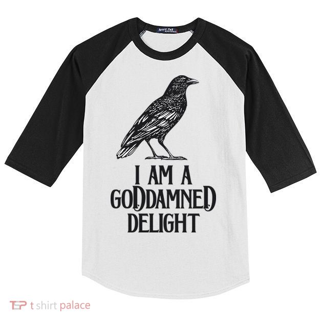 I Am A Goddamned Delight God Damned Funny Quote Kids Colorblock Raglan Jersey