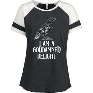 I Am A Goddamned Delight God Damned Funny Quote Enza Ladies Jersey Colorblock Tee