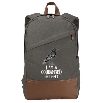 I Am A Goddamned Delight God Damned Funny Quote Cotton Canvas Backpack