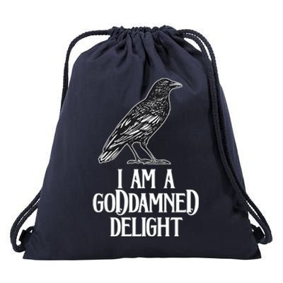 I Am A Goddamned Delight God Damned Funny Quote Drawstring Bag