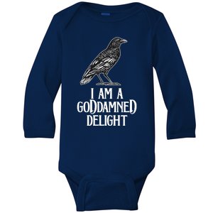 I Am A Goddamned Delight God Damned Funny Quote Baby Long Sleeve Bodysuit