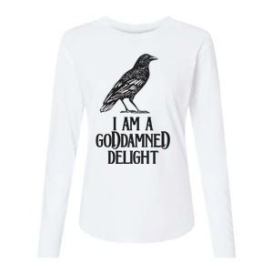 I Am A Goddamned Delight God Damned Funny Quote Womens Cotton Relaxed Long Sleeve T-Shirt