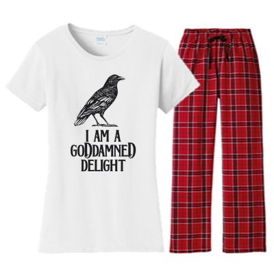 I Am A Goddamned Delight God Damned Funny Quote Women's Flannel Pajama Set