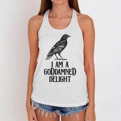 I Am A Goddamned Delight God Damned Funny Quote Women's Knotted Racerback Tank