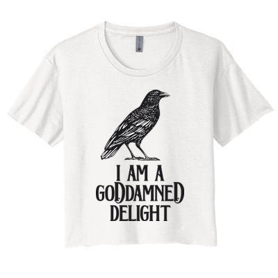 I Am A Goddamned Delight God Damned Funny Quote Crop Top