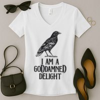 I Am A Goddamned Delight God Damned Funny Quote Women's V-Neck T-Shirt