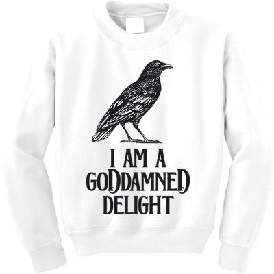 I Am A Goddamned Delight God Damned Funny Quote Kids Sweatshirt