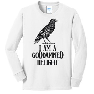 I Am A Goddamned Delight God Damned Funny Quote Kids Long Sleeve Shirt