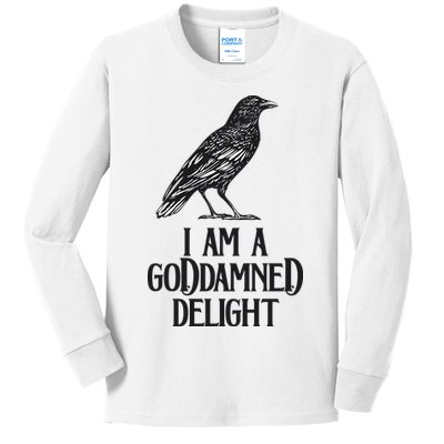 I Am A Goddamned Delight God Damned Funny Quote Kids Long Sleeve Shirt