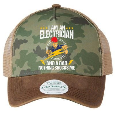 I Am An Electrician Lineman Lineworker Dad Electrical Work Legacy Tie Dye Trucker Hat