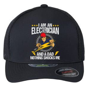 I Am An Electrician Lineman Lineworker Dad Electrical Work Flexfit Unipanel Trucker Cap