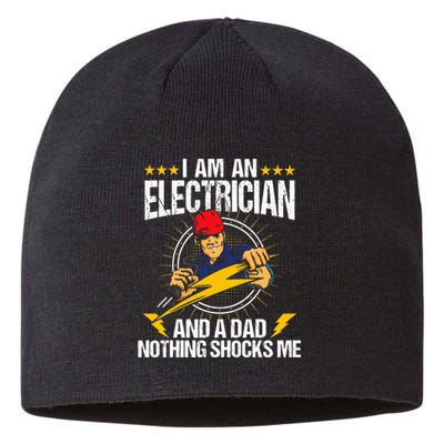 I Am An Electrician Lineman Lineworker Dad Electrical Work Sustainable Beanie