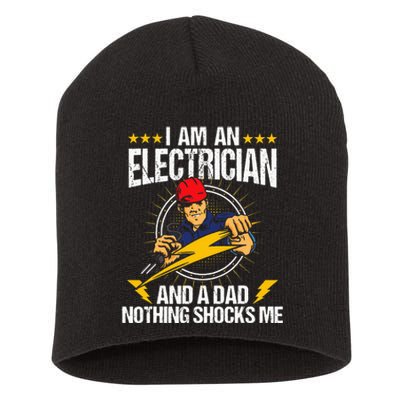 I Am An Electrician Lineman Lineworker Dad Electrical Work Short Acrylic Beanie