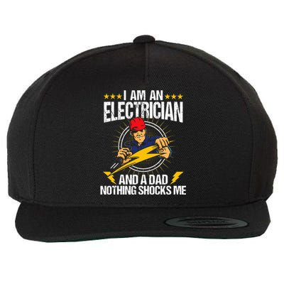 I Am An Electrician Lineman Lineworker Dad Electrical Work Wool Snapback Cap