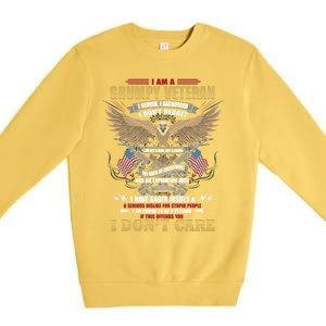 I Am A Grumpy Old Veteran I Served I Sacrificed Veterans Day Gift Premium Crewneck Sweatshirt