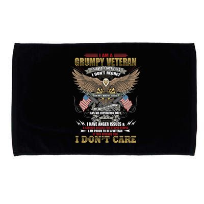 I Am A Grumpy Old Veteran I Served I Sacrificed Veterans Day Gift Microfiber Hand Towel