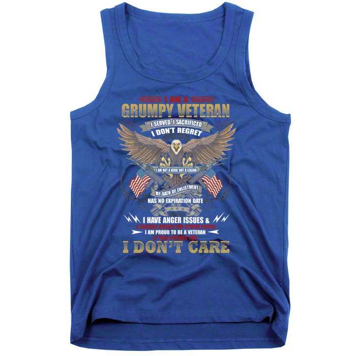 I Am A Grumpy Old Veteran I Served I Sacrificed Veterans Day Gift Tank Top