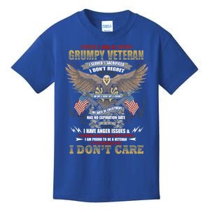 I Am A Grumpy Old Veteran I Served I Sacrificed Veterans Day Gift Kids T-Shirt