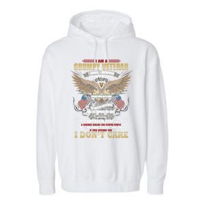 I Am A Grumpy Old Veteran I Served I Sacrificed Veterans Day Gift Garment-Dyed Fleece Hoodie