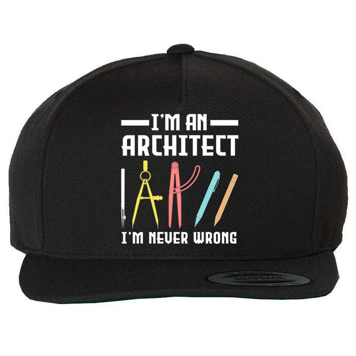 I'm An Architect I'm Never Wrong Funny Architect Cool Gift Wool Snapback Cap