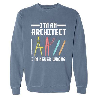 I'm An Architect I'm Never Wrong Funny Architect Cool Gift Garment-Dyed Sweatshirt