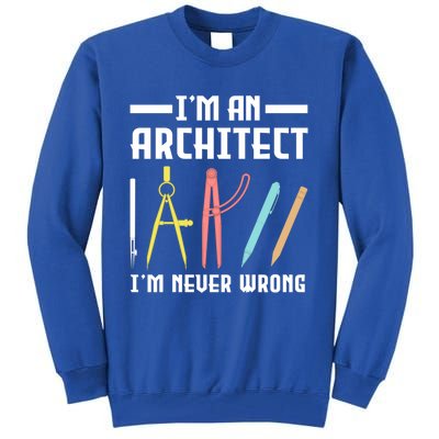 I'm An Architect I'm Never Wrong Funny Architect Cool Gift Tall Sweatshirt