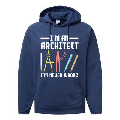 I'm An Architect I'm Never Wrong Funny Architect Cool Gift Performance Fleece Hoodie