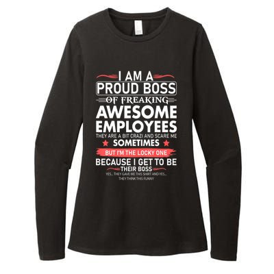 I Am A Proud Boss Of Freaking Awesome Employees Funny Cool Gift Womens CVC Long Sleeve Shirt