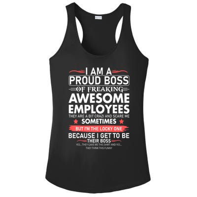 I Am A Proud Boss Of Freaking Awesome Employees Funny Cool Gift Ladies PosiCharge Competitor Racerback Tank