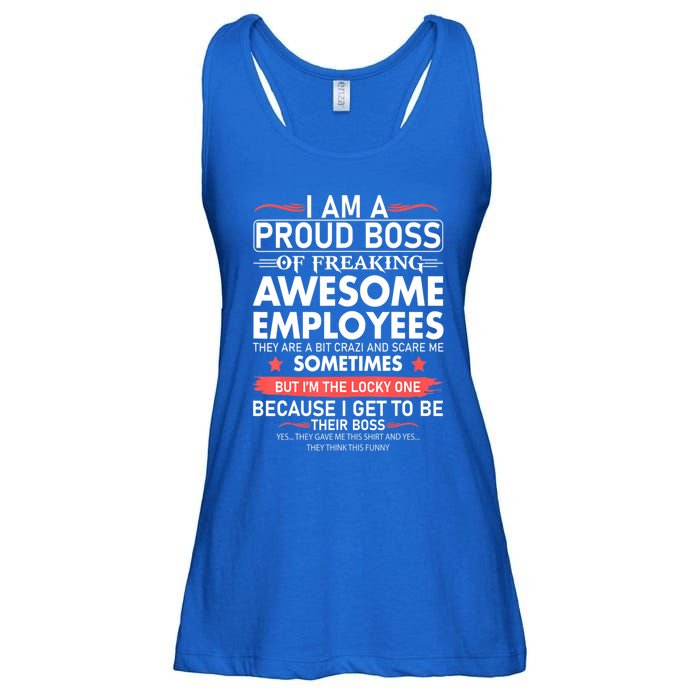 I Am A Proud Boss Of Freaking Awesome Employees Funny Cool Gift Ladies Essential Flowy Tank