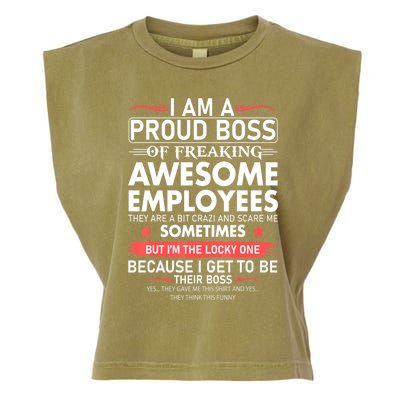 I Am A Proud Boss Of Freaking Awesome Employees Funny Cool Gift Garment-Dyed Women's Muscle Tee