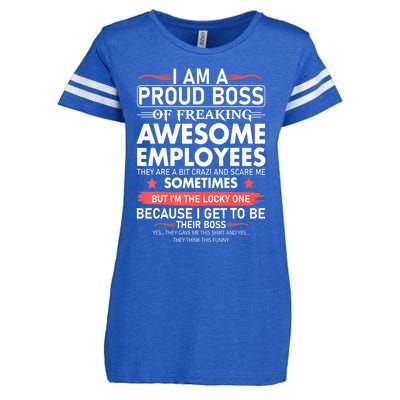 I Am A Proud Boss Of Freaking Awesome Employees Funny Cool Gift Enza Ladies Jersey Football T-Shirt