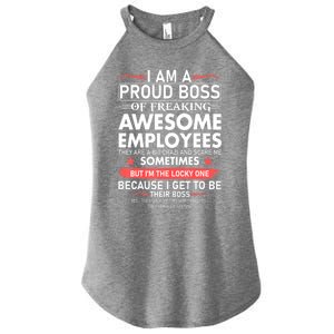 I Am A Proud Boss Of Freaking Awesome Employees Funny Cool Gift Women's Perfect Tri Rocker Tank